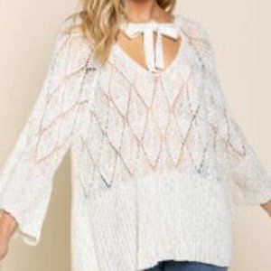 Pol Lightweight Sweater with Peplum